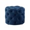 Marianna Linen/Velvet Tufted Allover Upholstered Round Ottoman, 1 Piece